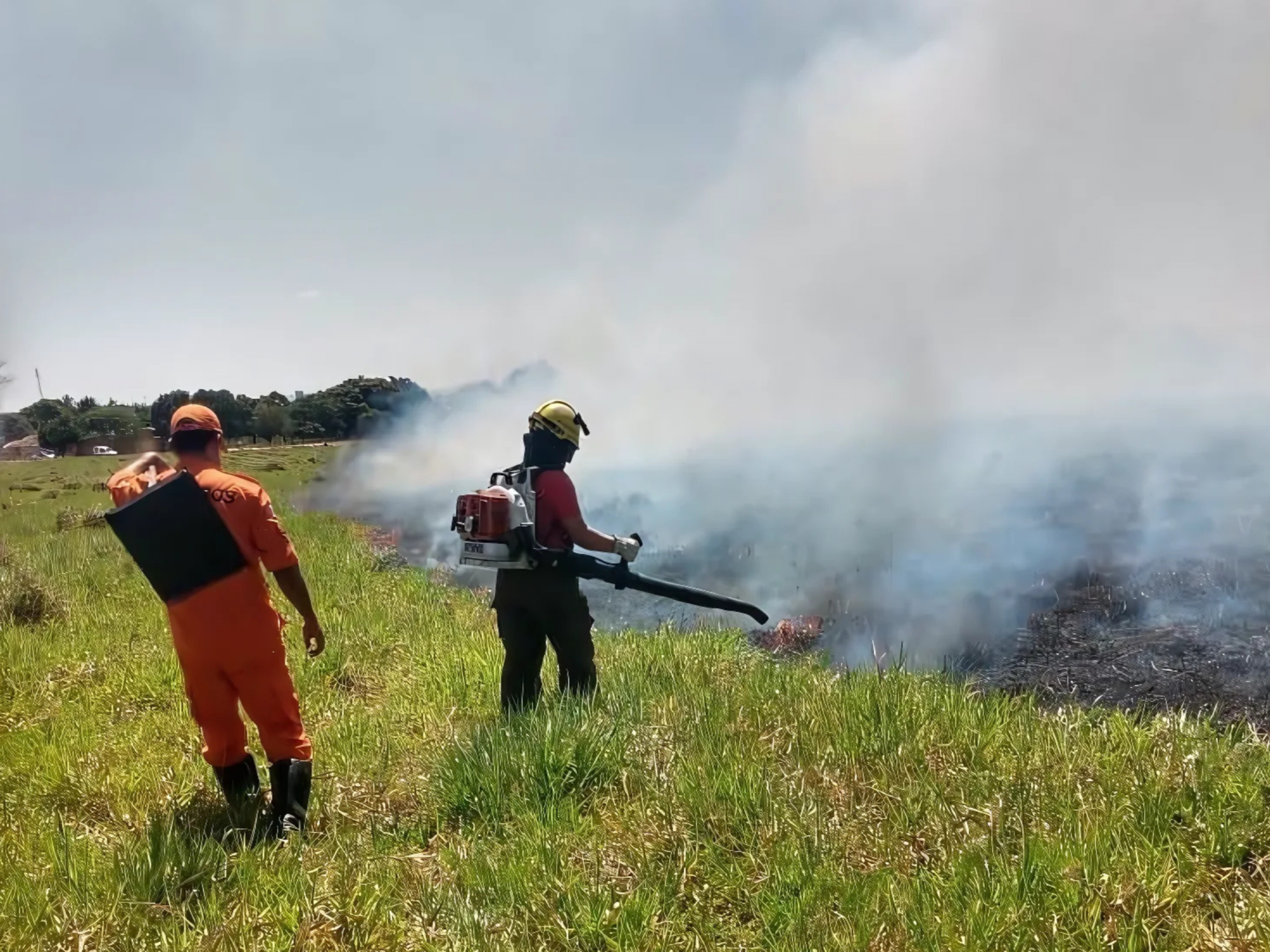 Bombeiros combatem incêndio em imóveis em São Miguel dos Milagres