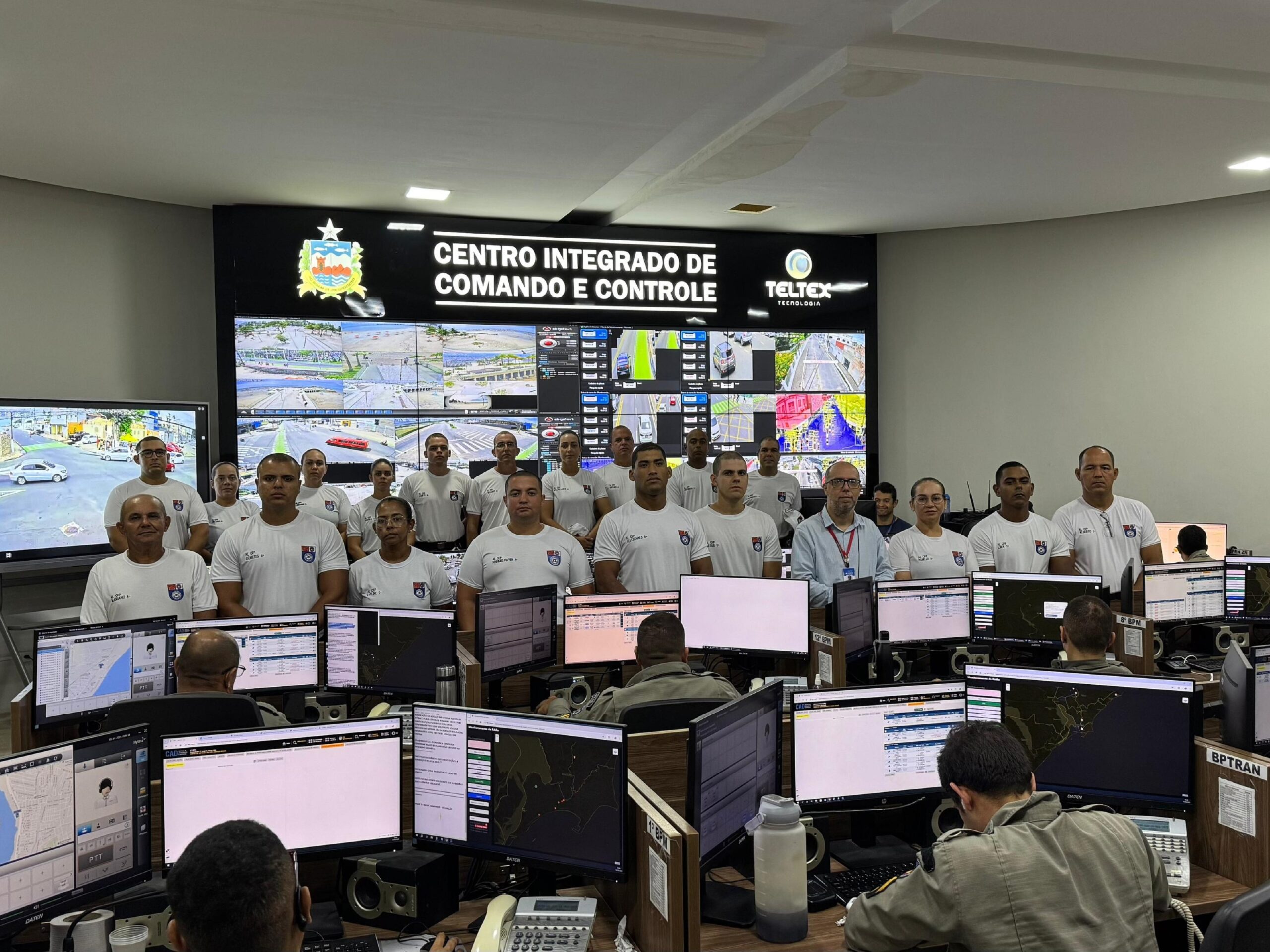 Alunos do Curso de Formação de Praças da PM conhecem estrutura da SSP que auxilia no combate ao crime