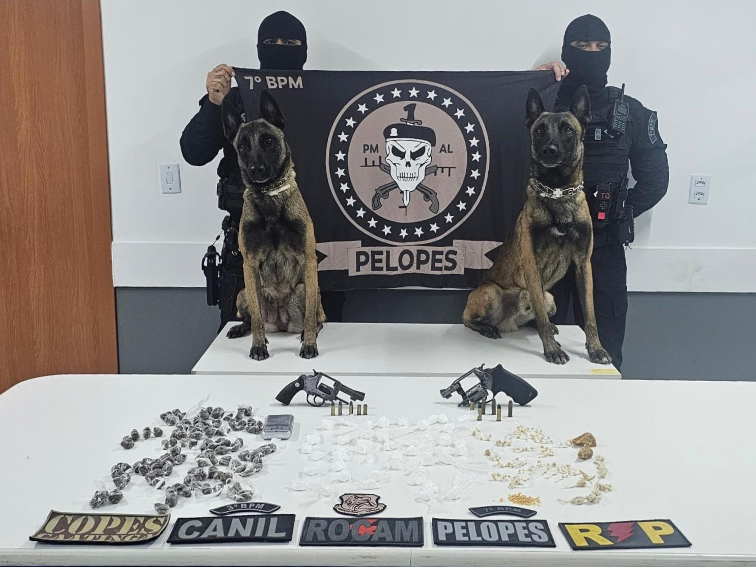PM apreende armas de fogo e drogas no interior e recupera veículos roubados na capital